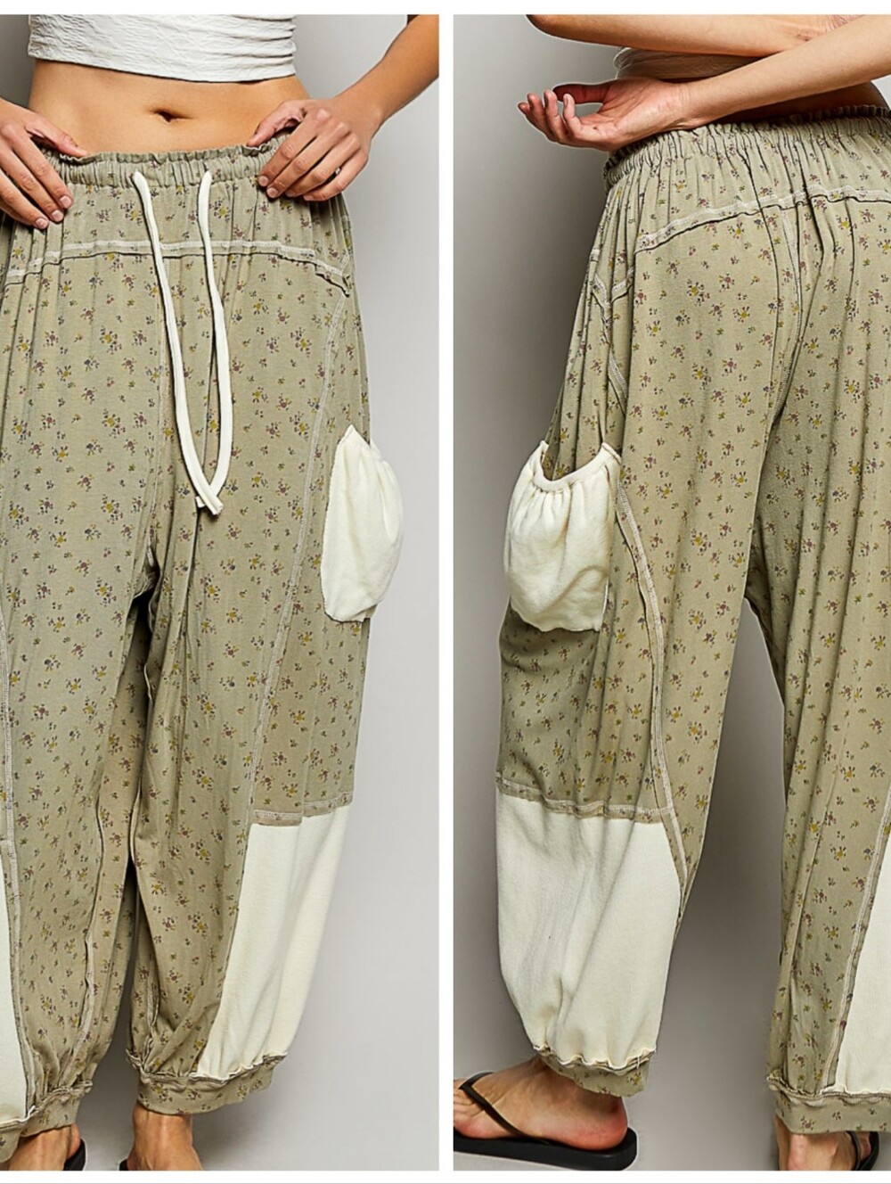 POL Olive and Cream Relaxed Two-Tone Set - Picture 3 of 4